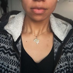 Gold plated Pendant Brazil map